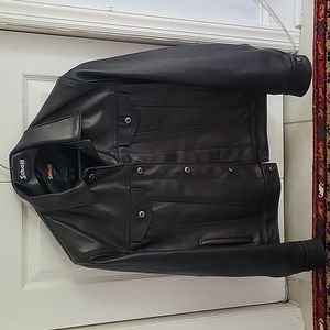 Schott black leather Jean trucker jacket 121 large